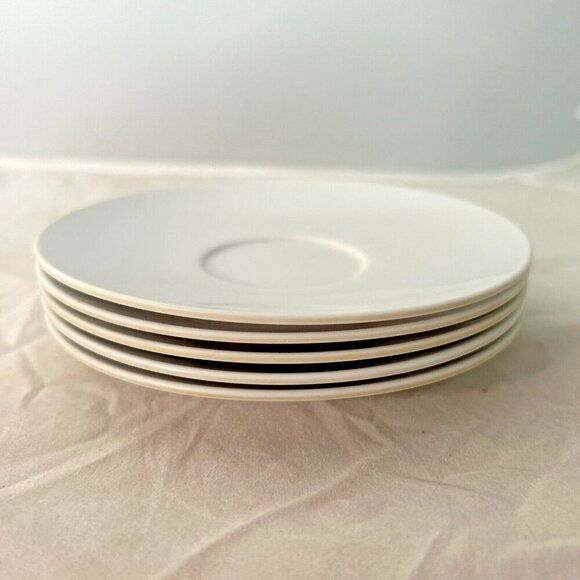 5 Texas Ware Saucers White 6" MELAMINE 60'S Vintage Plates MCM Retro Matching - Picture 1 of 5